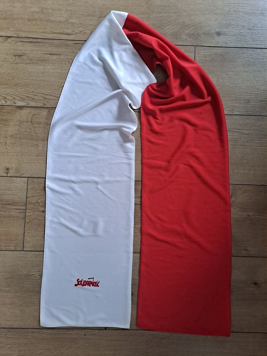 Szalik bialo czerwony z napisem Solidarność