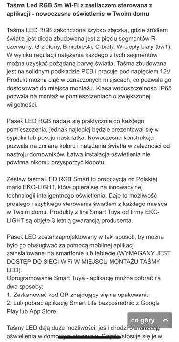Taśma RGB zasilana z aplikacji