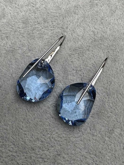 Сережки Swarovski колір cердце океану