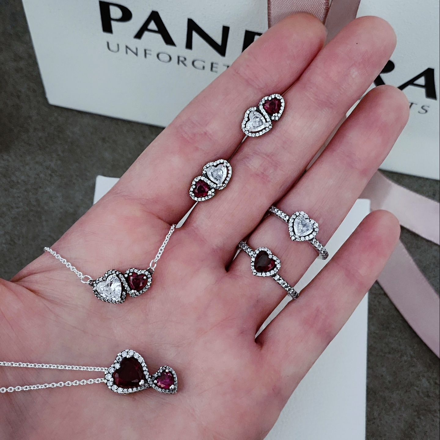 Pandora сердечко колечко сережки підвіска
