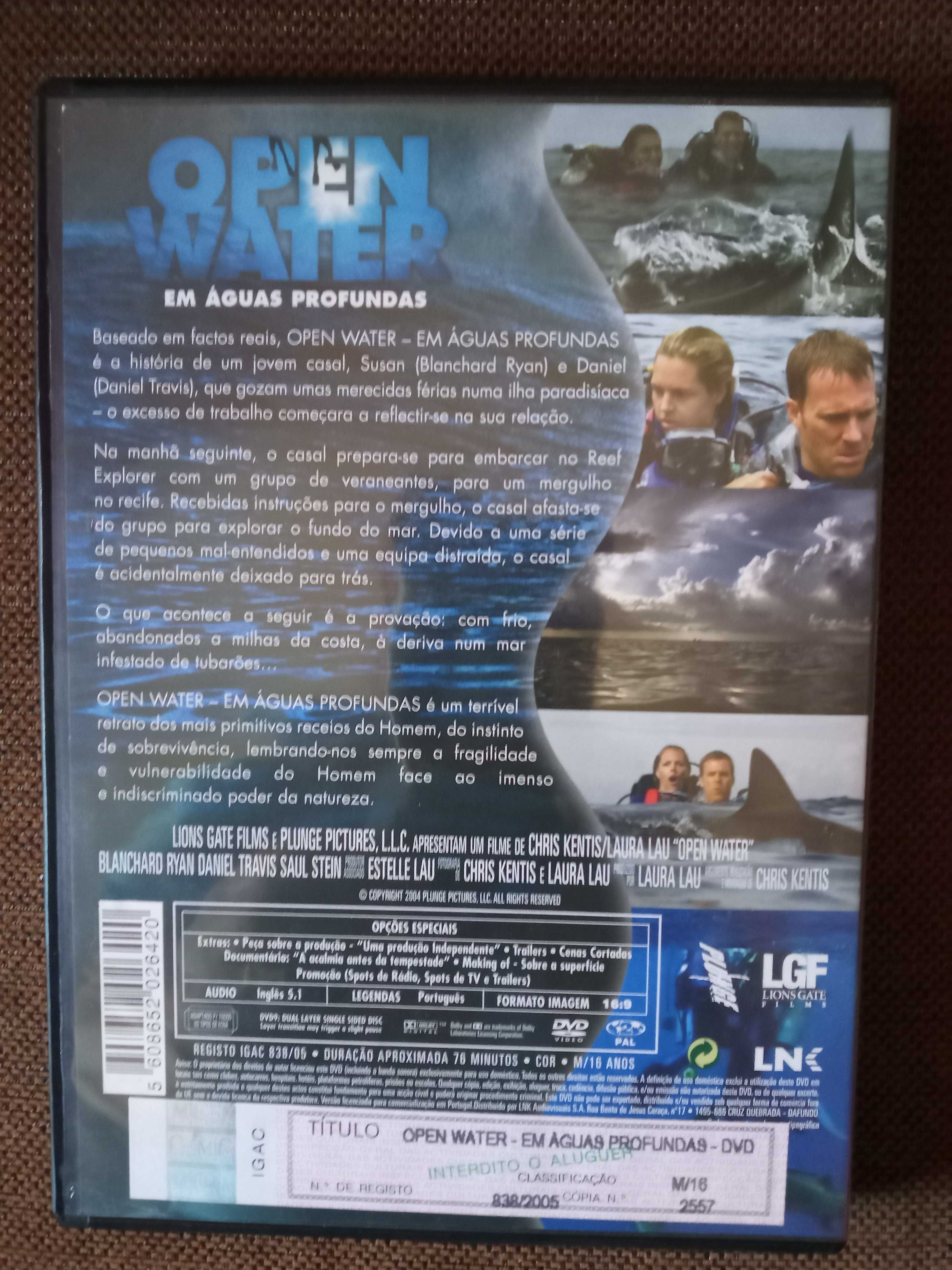 filme dvd original - open water em aguas profundas
