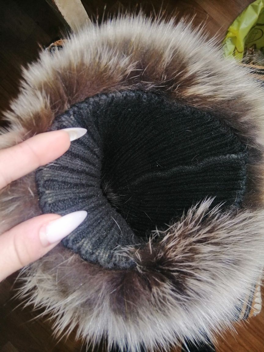 Зимная шапка чернабурка