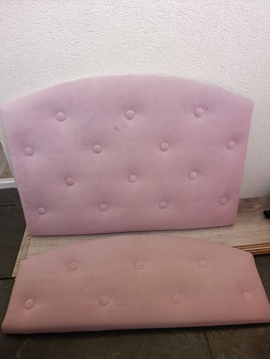 Panele tapicerowane na bok łóżka dla dziecka pudrowy róż