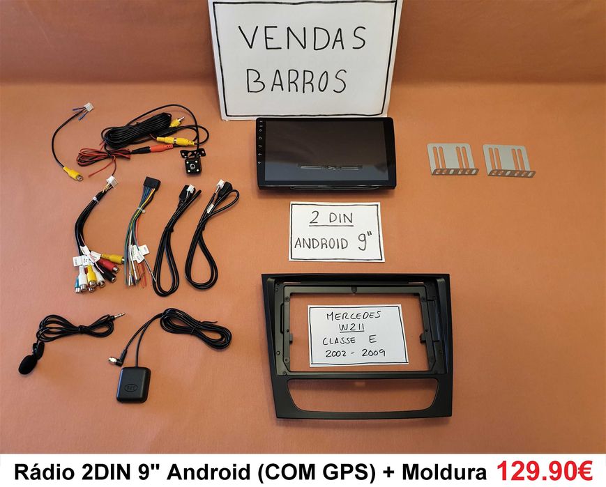 (NOVO) Rádio 2DIN 9" [4+32GB]• Mercedes Classe E (E220) • Android W211