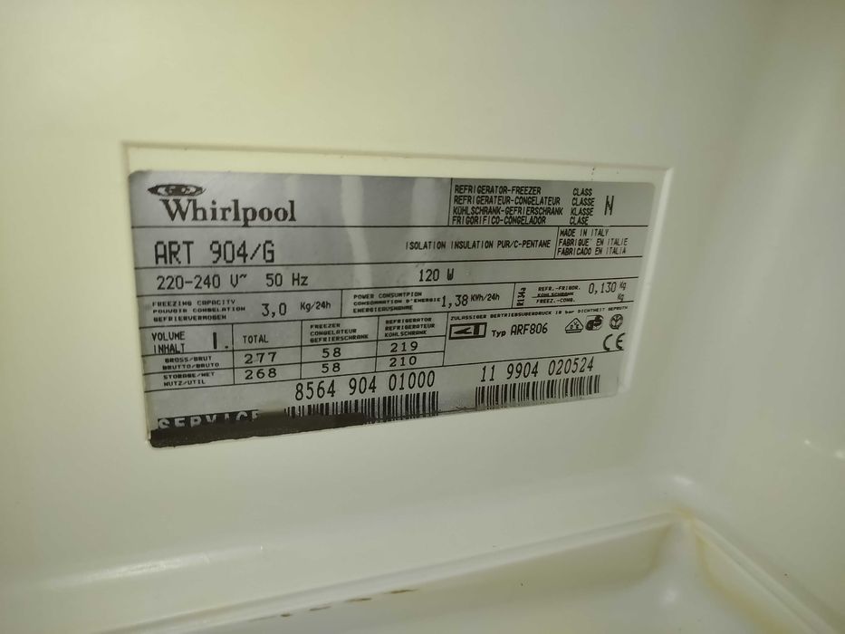 Frigorífico Whirlpool – bom estado, 80€ (negociável)