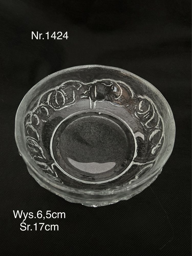 Szklana miska, grube masywne szkło nr.1424
