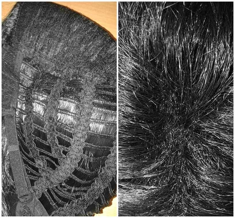 Krótka czarna peruka męska z przedziałkiem cosplay wig czarny krótki
