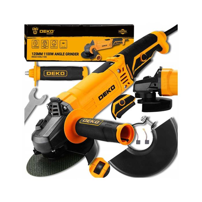 Szlifierka Kątowa Kątówka Sieciowa 125 Mm Z Regulacją Diax 1100W Deko