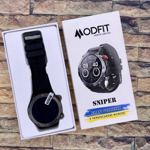 Розумний годинник Modfit Sniper Black-Silver 36 мм