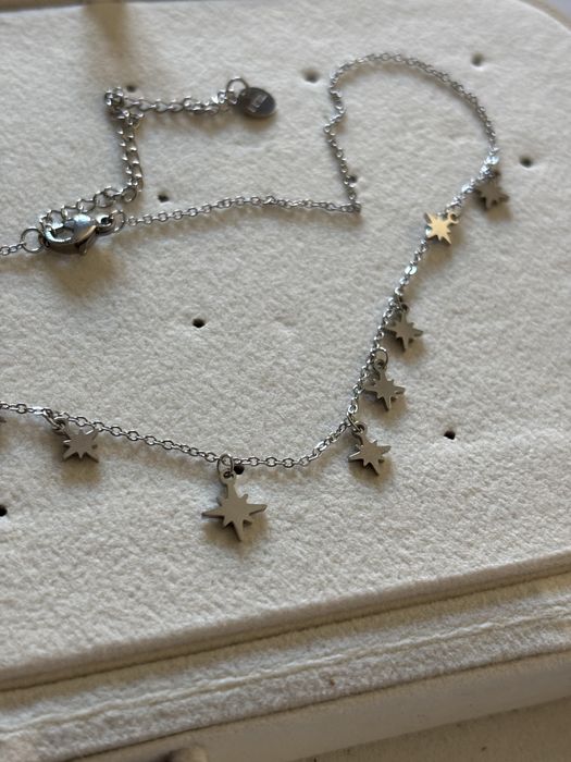 colar simples estrela prata