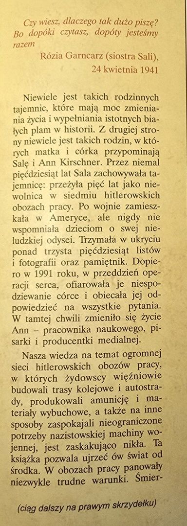 Judaica Listy z pudełka. Sekret mojej mamy. Ann Kirschner *