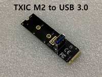 Райзер M2 to USB 3.0 чорний перехідник адаптер M.2 to PCI-E 4x Riser