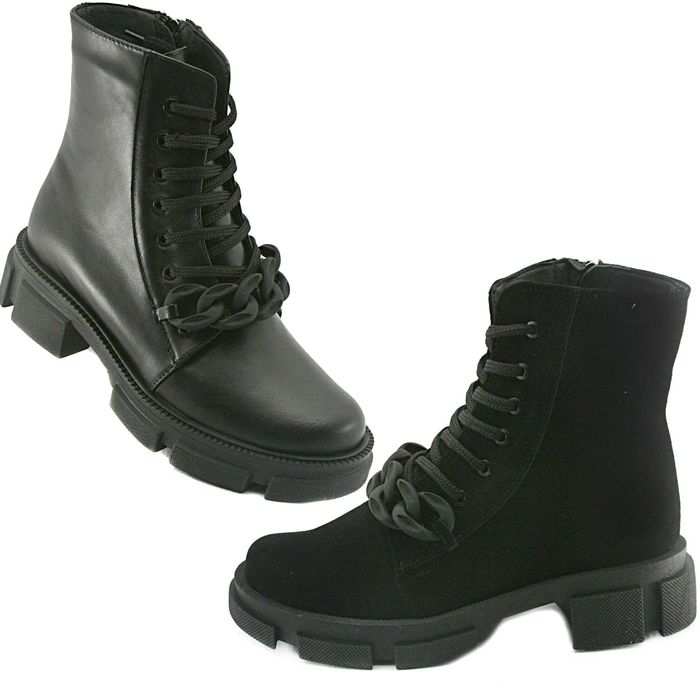 Черевики жіночі берці замшеві шкіряні Осенние женские ботинки берцы