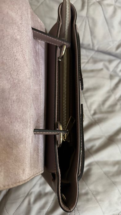 Продам шкіряну сумку Genuine Leather (лілова, нова)