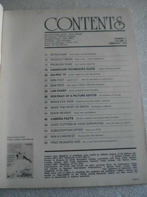 Raras Antigas Revistas film making/Camara User 1975 Amantes Fotografia