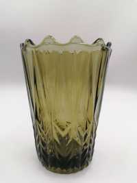 Ładny szklany dymiony wazon PRL