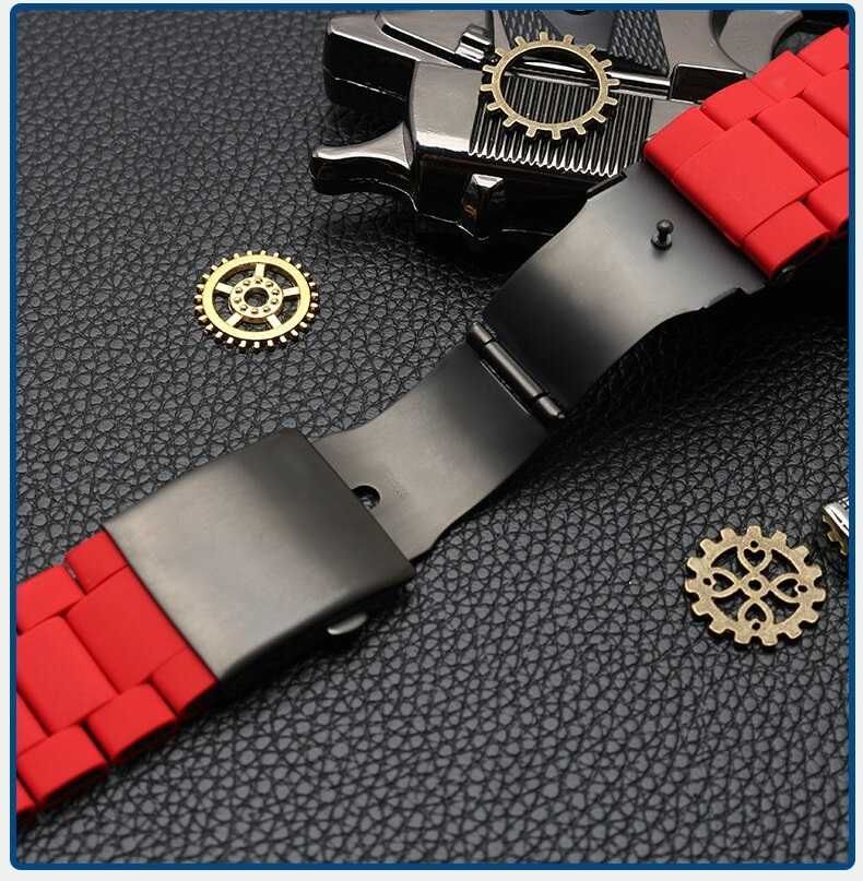 Bransoleta do zegarka DIESEL 28mm czerwona silikon