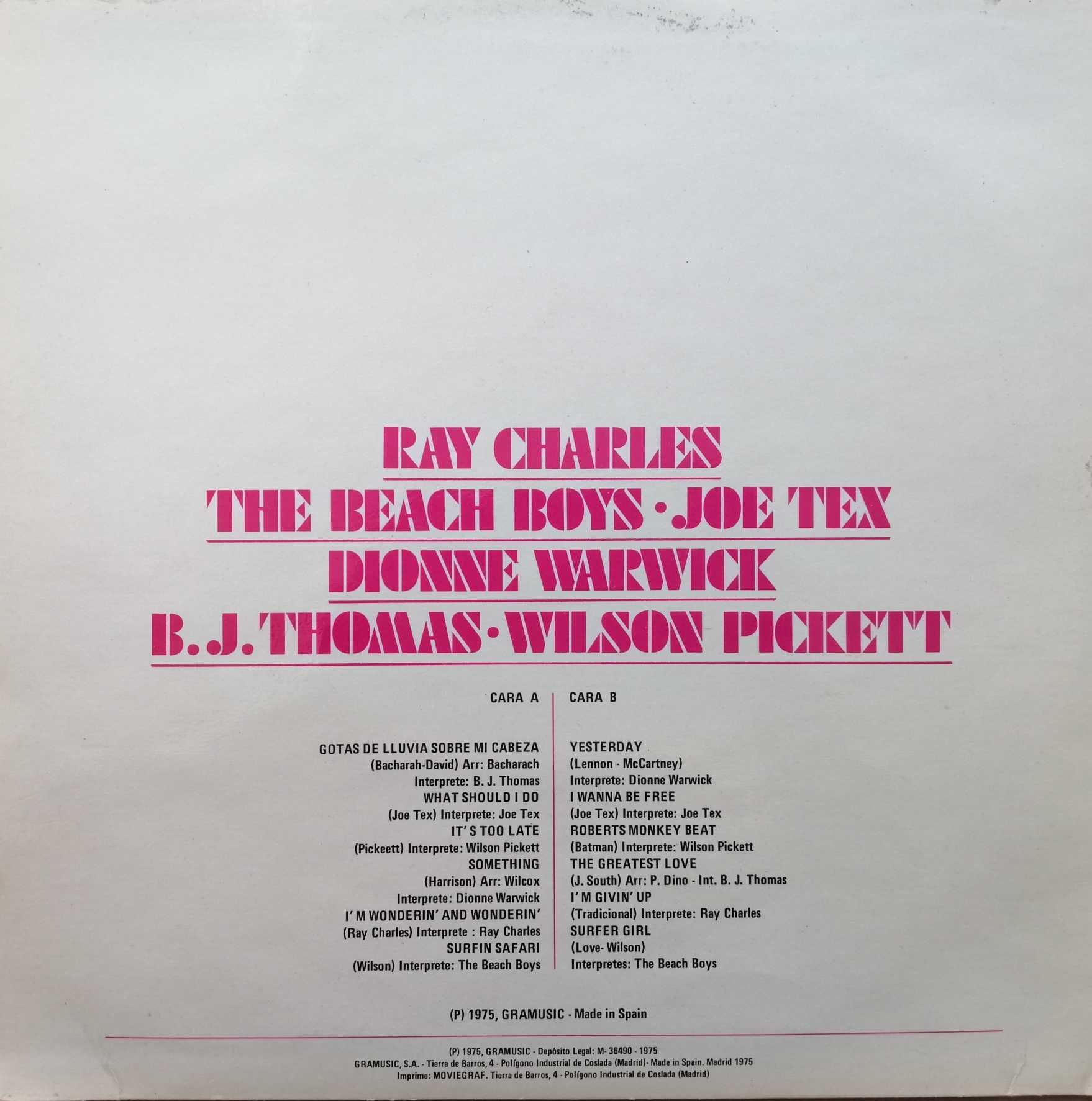 LP - Ray Charles/Beach Boys/Dionne Warwick e outros (Gramusic; 1975)