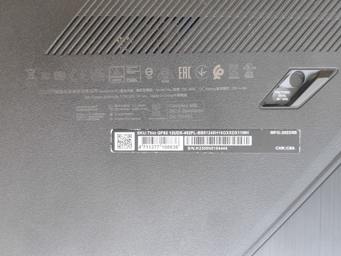 Laptop gamingowy MSI do gier Intel i5, 16gb RAM, 6gb VRAM, Win 11