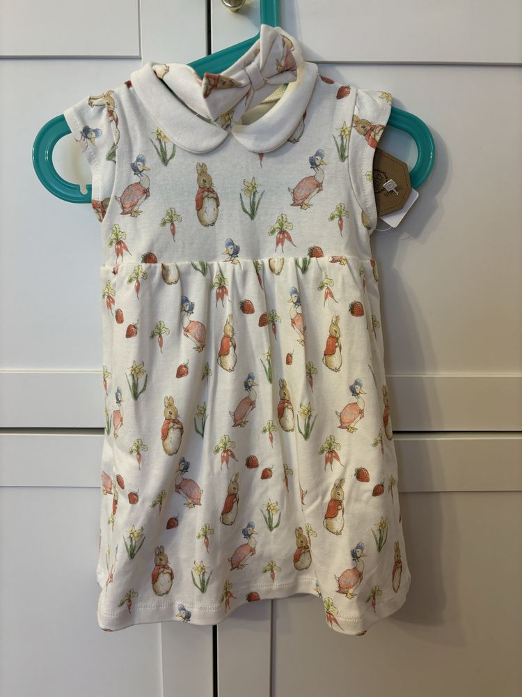 Sukienka z body Nutmeg Królik Piotruś Peter Rabbit 12-18 86 cm nowa