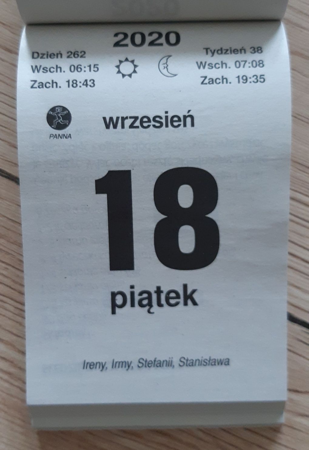 Metryczka dla dziecka z 2020 roku, kartka z kalendarza, pamiątka, data