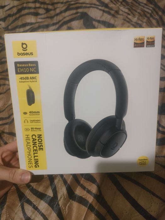 Беспроводные новые наушники Baseus EH10 NC.Black/Beige.+ Подарок#