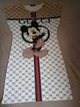 GUCCI sukienka oryginalna biało/kremowo-złota M/L/XL Mickey Mouse bawe