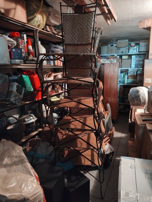 Conjunto de 6 cadeiras em ferro fundido e verga - interior/exterior