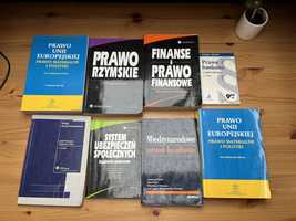 Zestaw książek do nauki prawa, handlowe, finansowe, rzymskie