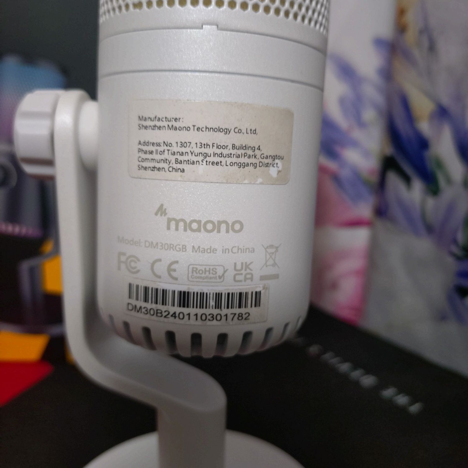 Mikrofon maono DM30 RGB biały