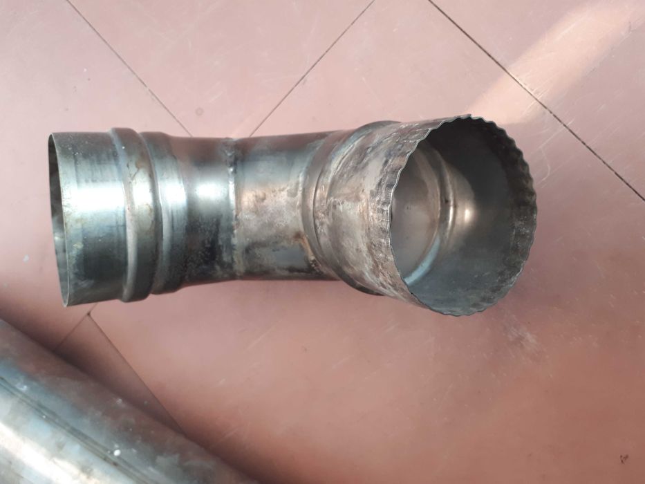 Kolano kominowe 90° fi 80 stal nierdzewna plus rura 50 cm długości