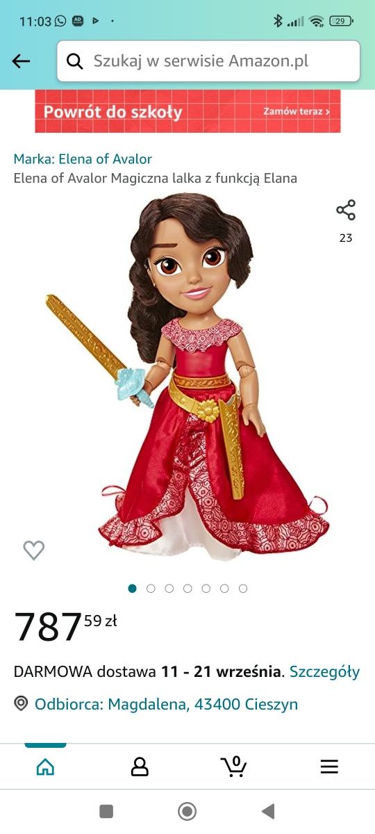 Elena z Avaloru Magiczna lalka śpiewa mówi po angielsku
24