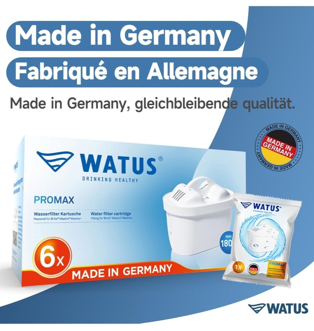 Watus Wkłady filtrujące do wody, do Brita Maxtra+ i Maxtra 6szt