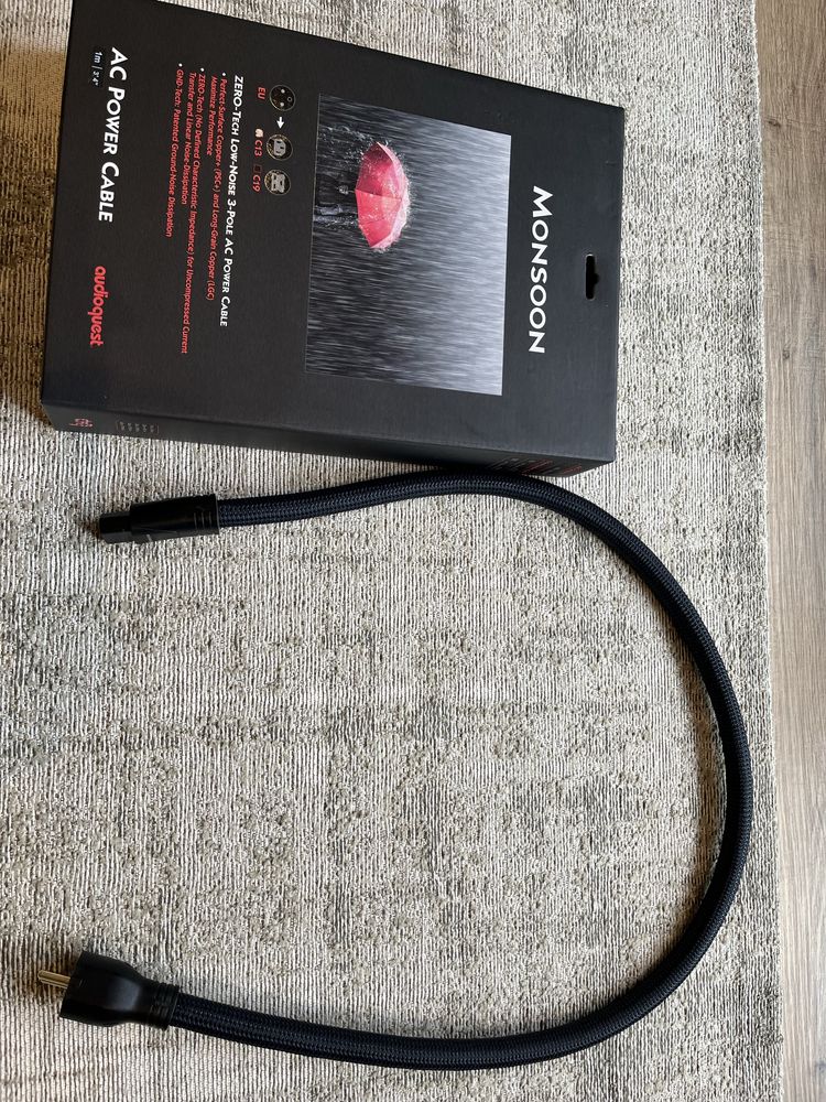Cabo de Corrente AudioQuest Monsoon 1 m – High-End p/ Áudio Hi‑Fi