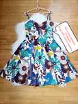 Sukienka, miss selfridge, 12/40, zielona, brązowa, kwiaty, 100% bawełn