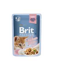 Brit premium cat pouch gravy fillets with chicken for kitten 4x85g