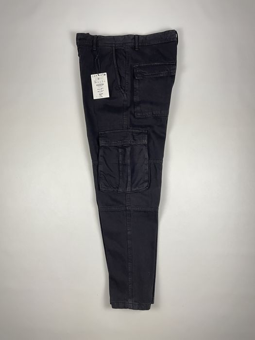 Штани Bershka Cargo Relaxed Fit (W30 / W31 / W32 / W34) чорні чоловічі