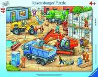 Puzzle W Ramce 40 Wielkie Pojazdy Budowlane