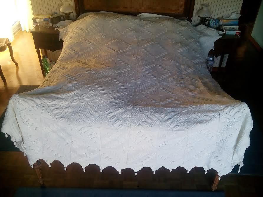 Colcha Tricot renda manual