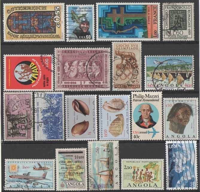 Filatelia: lote de 75 selos novos e usados