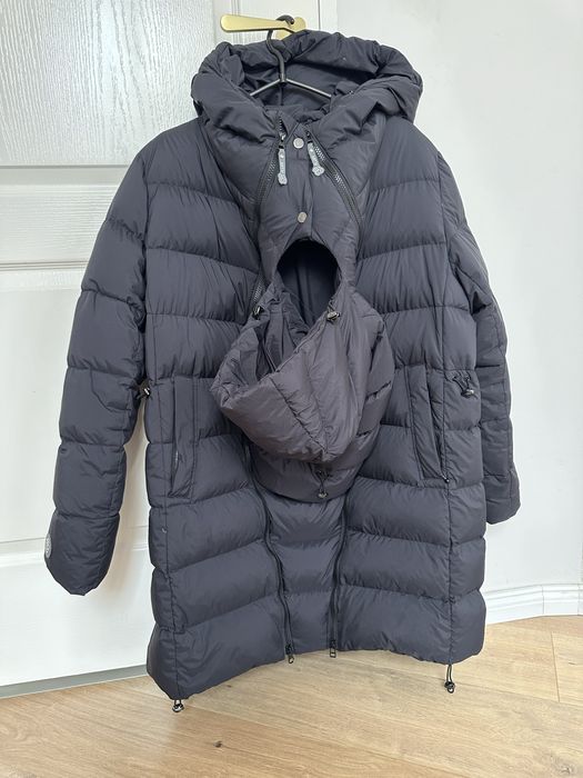 Fluff kurtka/płaszcz puchowa 3w1 M/L puch pierze ciążowa nosidło puff