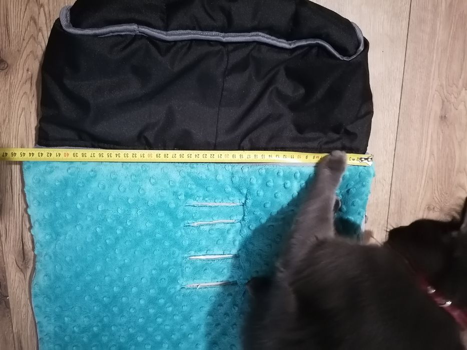 Śpiworek Samiboo turkus minky szary uniwersalny zimowy