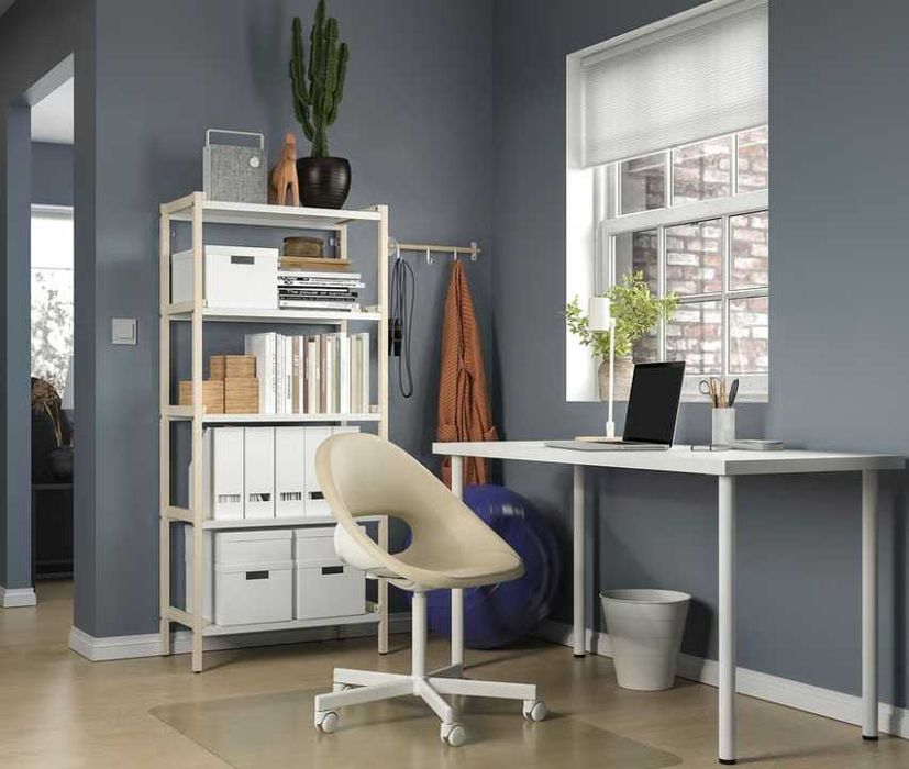 Secretária IKEA 140x60cm (modelo LAGKAPTEN / ADILS - Branco)