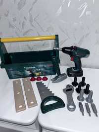 Детский набор инструментов Bosch Шуруповерт, пила, молоток, ключ