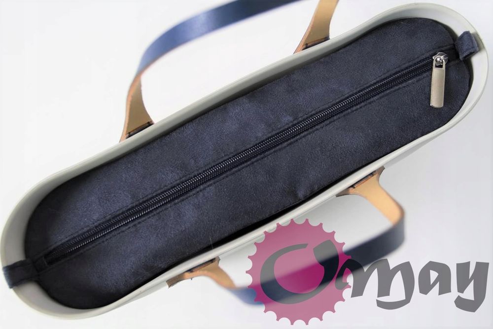 Granatowy organizer OBAG MINI eko zamsz 2 kieszenie wkład OMAY