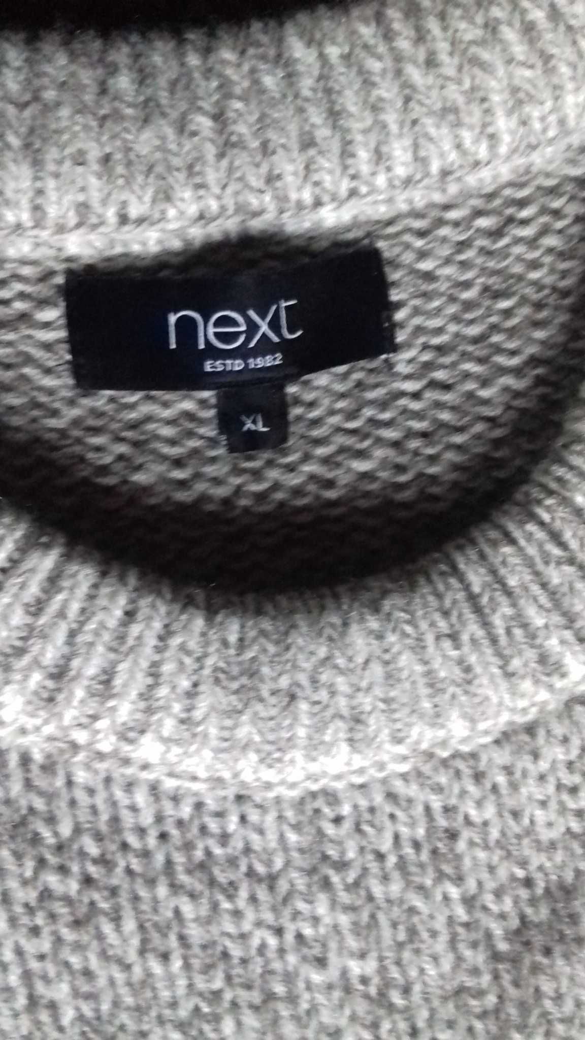 Męski sweter Next XL, wełna 15%