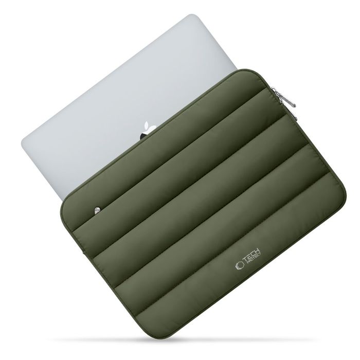Etui TECH-PROTECT Fluffy DO Laptopa 13-14" Miękka Ochrona Zielone