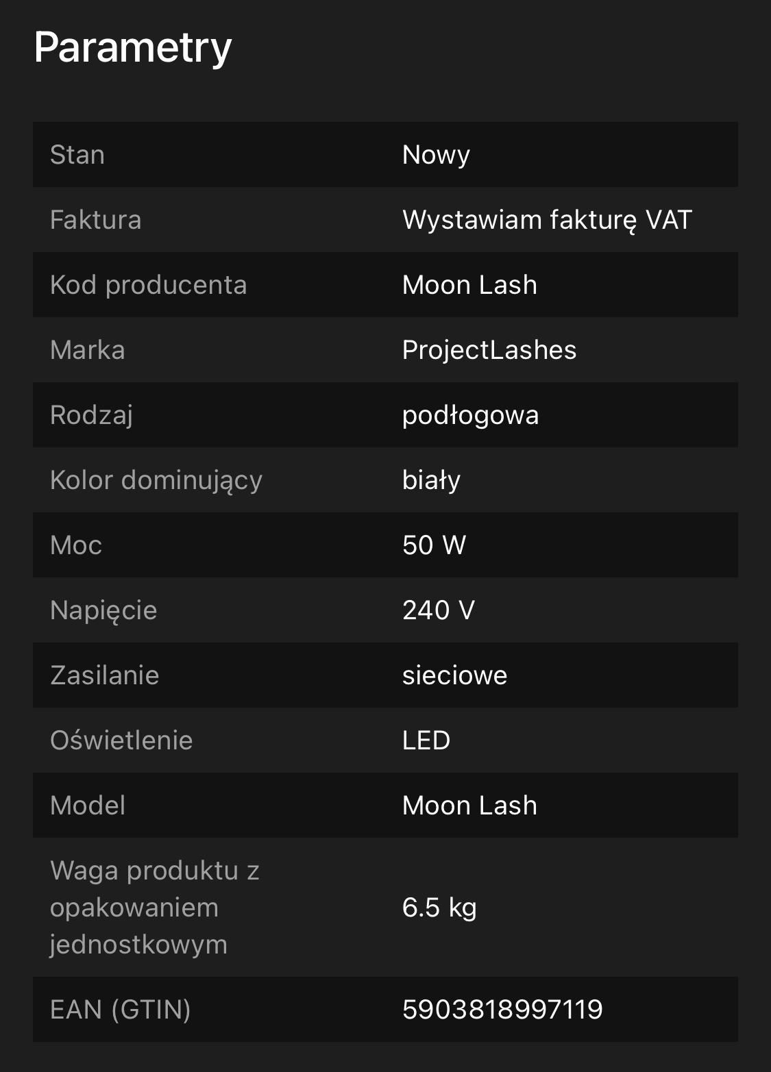 Lampa kosmetyczna Moon Led Light.