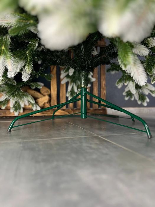 Штучна Лита Ялинка Royal VIP Зелена з Білими Кінчиками від 1,5 до 2,5