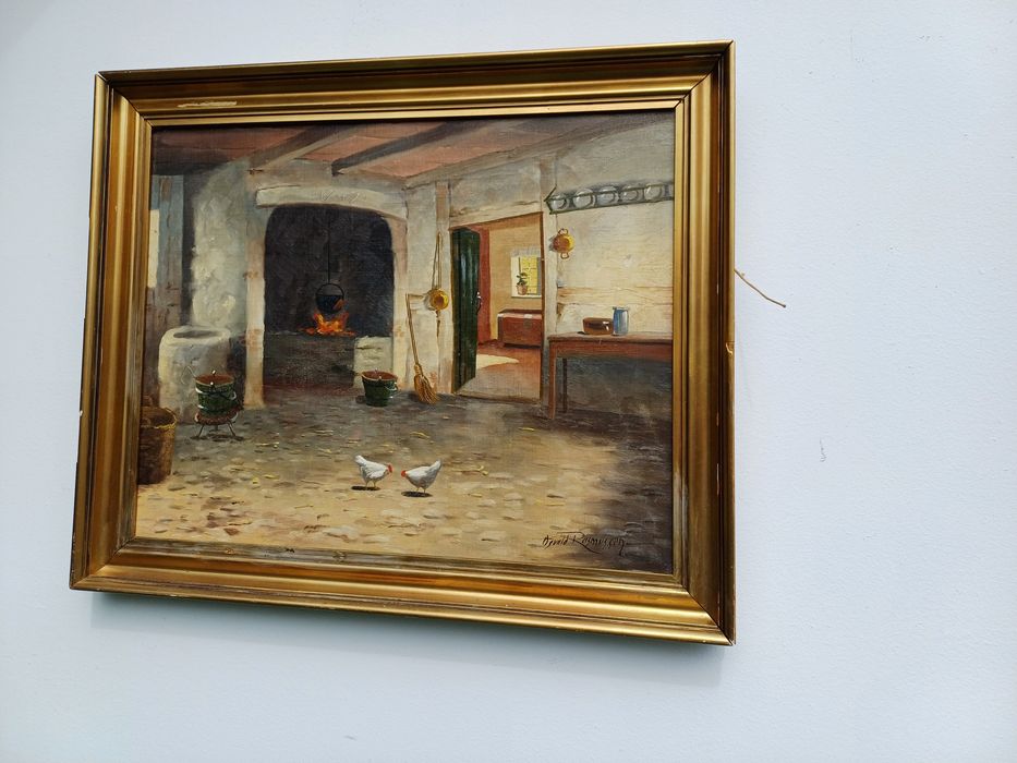 Stary obraz na płótnie OSVALD RASMUSSEN 1885 - 1972  .